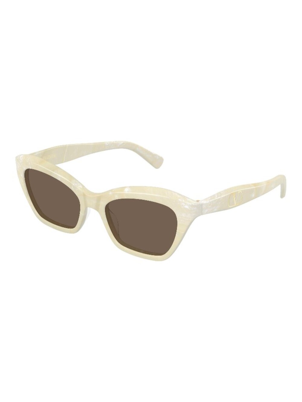 New Valentino Women's Sunglasses White Brown Lens Acetate Frame VG0009S 003 52